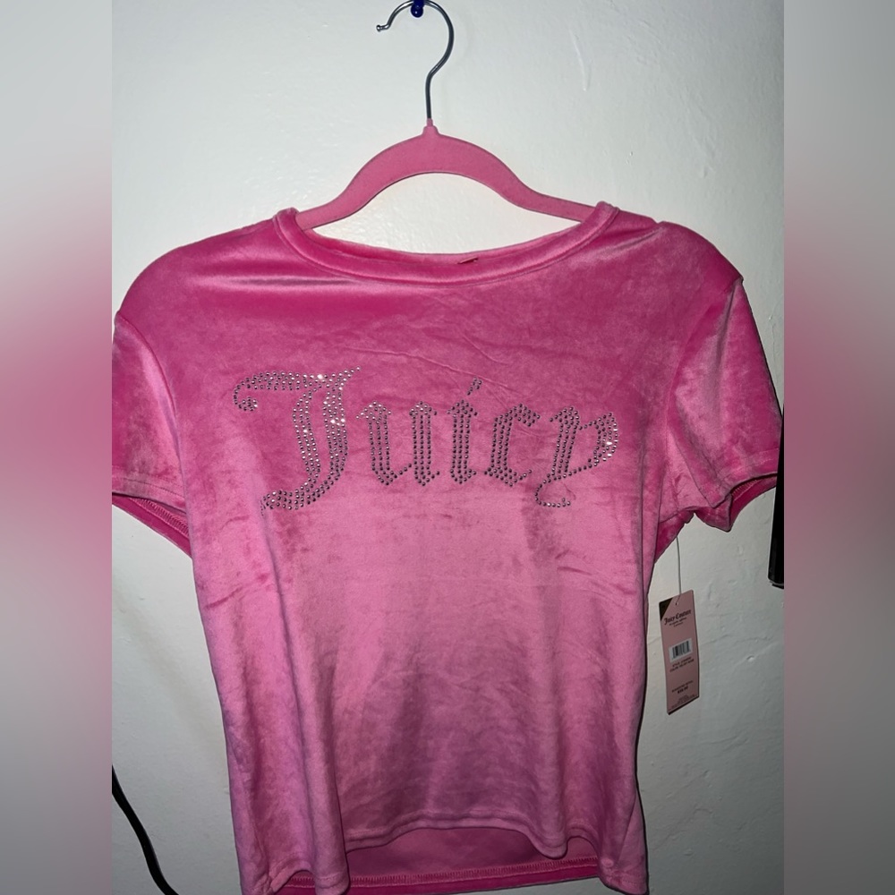 Juicy Couture New Bling Velour Velvet Rose Sleepwear Shirt|| Size M